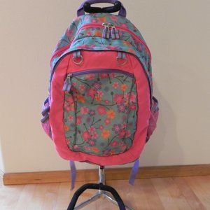 Garnet Hill Floral Kids Backpack - Pink and Purple